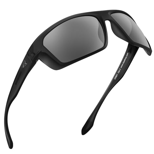 KastKing Huzzah Polarisierte Sport-Sonnenbrille für Damen und Herren, zum Autofahren, Angeln, Radfahren, Laufen, UV-Schutz, Gestell: matt blickdicht/G