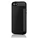 Incipio Stowaway Wallet Credit Card Hard Protective Case for iPhone 5 5S SE Cover-Black/Black