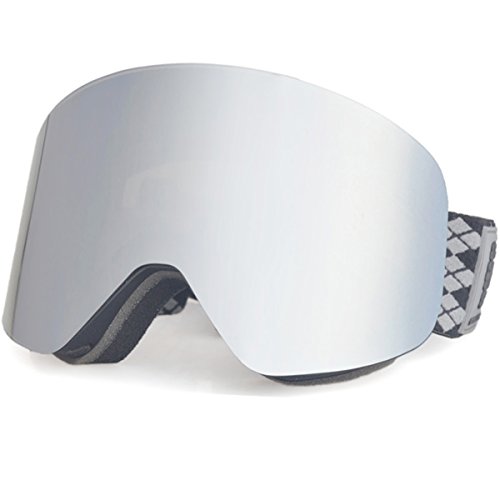 Snowledge Ski Goggles - Frameless, Exchangeable Double Cylindrical Lens with Anti Scratch and Anti Fog, Ski / Snowboard Goggles For Men,Women and Kids-100% UV Protection