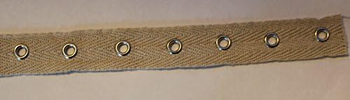 BEIGE Cotton Twill Tape silver GROMMET grommets trim Goth 3/4"