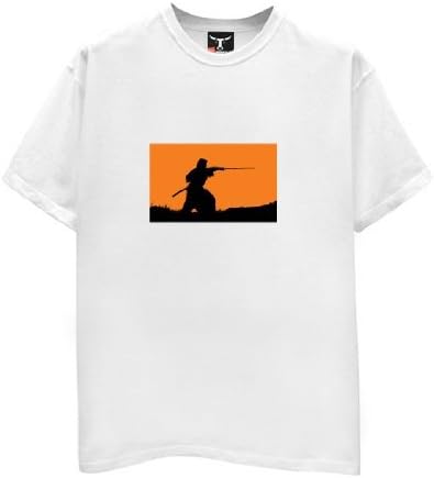 Samurai Silhouette T-Shirt-Mens-White-X-Large