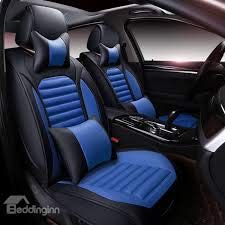 Autodecor Nexon Black Leatherite Car Seat Cover With Neck Rest And