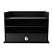 DesignOvation Francesca Desktop Organizer with Letter Trays and Drawer, 12.75x10x9, Black