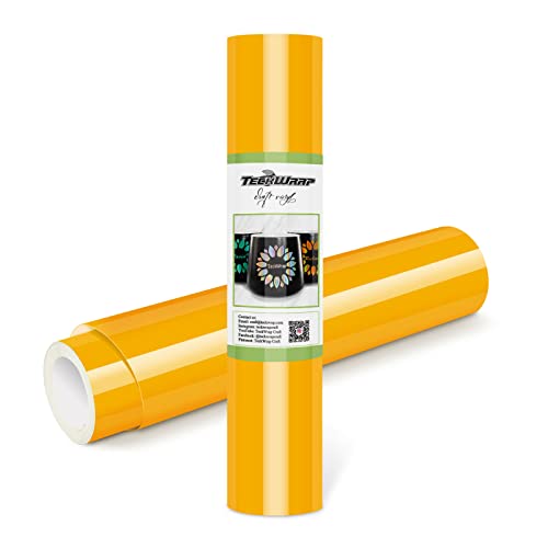 TECKWRAP Permanent Adhesive Vinyl 12" x 10ft, Glossy Sunflower Yellow