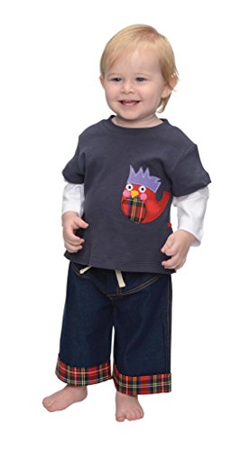 snopea Baby Girls' Jeans/Double Tee 24MO Red And Green