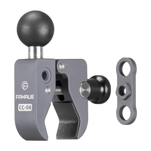 FANAUE CC-04F Anti-theft Handlebar Base Mount Strong Rod Clamp with 1 Inch Ball Head for Rails 0.5