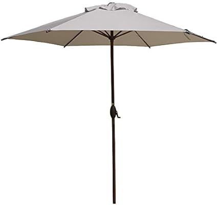 Amazon Com Abba Patio 9ft Patio Umbrella Outdoor Umbrella Patio Market Table Umbrella With Push Button Tilt And Crank For Garden Lawn Deck Backyard Pool Cream Garden Outdoor