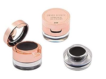 Swiss Beauty 2In1 Gel Eyeliner & Eyebrow Powder 24Hrs Smudge-Proof - Black