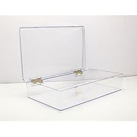 Clear Hinged Plastic Box 10 3/8" L x 6" W x 2" H - 1 Piece Per Pack