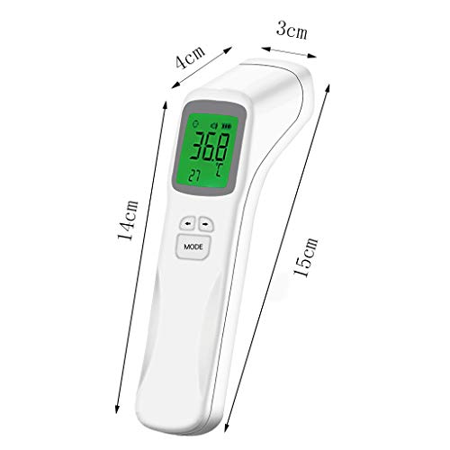 BiuBuy Infrared THERMOMèTRE Instant Accurate Reading Temporal Forehead with Fever Alarm and Memory Function for Baby & Adults (White)