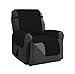 Linen Store Quilted Reversible Microfiber Pet Dog Couch Furniture Protector Recliner Cover (Black / Gray)
