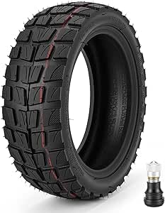 Tubeless Front and Rear Wheel Tyre with Valve, 10 x 2.75-6.5 Tubeless Offroad for Kukirin G2 Master Electric Scooter, All Terrain, 10 Inch Tubeless Tyre, Anti-Wear & Slip Resistant | Thick Electric Scooter Wheel Tyre with Non-Slip Rubber Shock Absorbing Replacement Tire