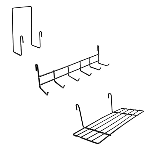 ODOXIA Letter Sorter, Hanging Shelf & Hooks Rack | Wall Grid Accessories for Wire Grid Panel | Mail Organizer, Display Shelf & Hanging Hooks | Grid Wall Storage for Home & Office