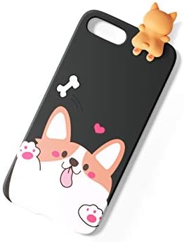 Welsh Corgi Dog Super Cute 3D Cartoon Fashion 3D Animal Print Design Protective Slim Shockproof Kawaii Puppy Phone Case TPU Gel Skin Cover for Apple iPhone 6 6s iPhone 7 8