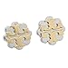 Tory Burch Logo Flower Two-Tone Stud Earrings, Gold / Silver