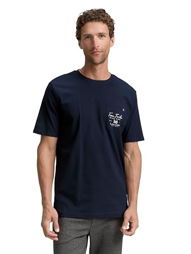 TOM TAILOR Maglietta da Uomo, 10668 - Sky Captain Blue, XXL