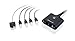 IOGEAR USB 2.0 4x4 Peripheral Switching Hub - 4 PC Share To 4 USB Devices - Up To 480Mbps - Mobile Devices Charging - Mouse/Keyboard - Printer - Scanner - EX HD & More-LED Indicators w/Remote - GUS404