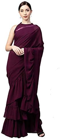 Jesti Designer Purple Raffel Georgette Saree