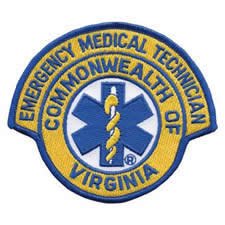 EMT Commonwealth of Virginia - (Iron-On or Sew) 4-3/8 x 3-3/4" - Star of Life - Emergency Medical Technician Patch - Logo T Shirt Jacket Uniform Patch Embroidered Badge - Sold by Uniform World