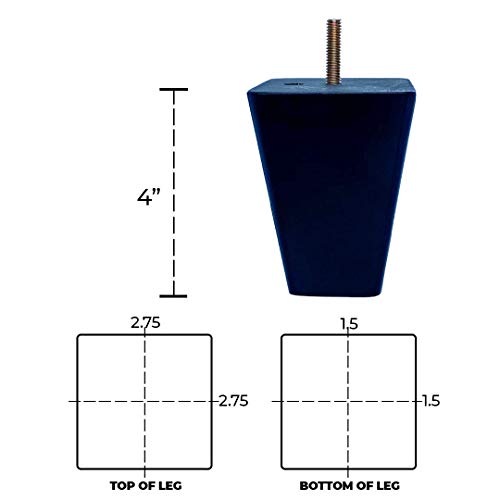 Furniture Legs Black Couch Legs 4 Inch Sofa Legs Set of 4 Replacement Chair Legs Wood or DIY