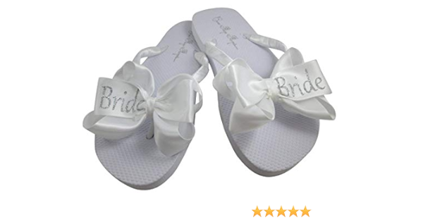 sparkly bow flip flops