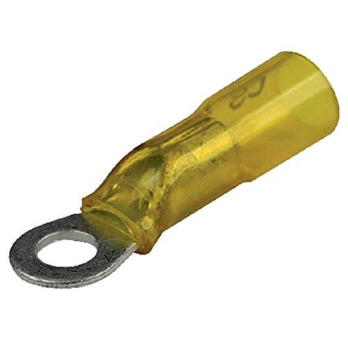 Seachoice 50 – 62381 Eyelet Connector, Yellow, with Isolation, 3.31 – 5.26 mm2 Buttonhole, 7.9 mm, Pack of 3