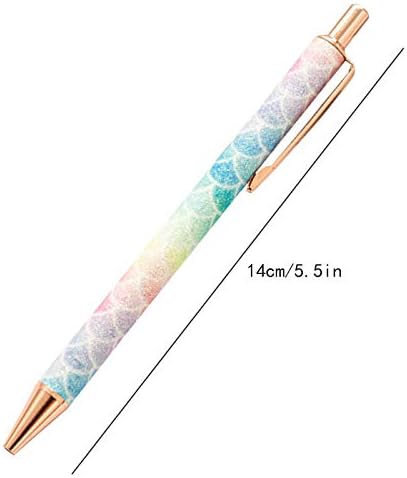 LA HAUTE Bling Dynamic Liquid Sand Ballpoint Pen Metal Retractable Pen Glitter Office Supplies Gift Pen, 6pcs - Image 4