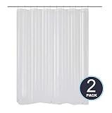 Barossa Design 2 Pack of Shower Curtain Liner Clear, Bottom Magnets, Waterproof, PVC Free, Metal Grommets, 70x72, PEVA 6 Gauge
