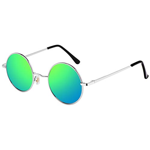 round sunglasses silver frame
