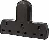 Invero 3 Way Mains Adaptor, 9-Port UK 3 Pin Plug, Cable Free, 13A Black
