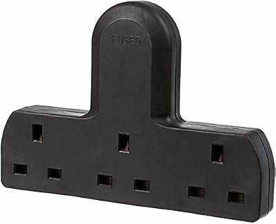 Invero 3 Way Mains Adaptor, 9-Port UK 3 Pin Plug, Cable Free, 13A Black