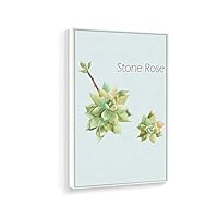 Framed Canvas Home Artwork Decoration Succulent Plant Canvas Wall Art for Living Room, Bedroom - 16x24 inches
