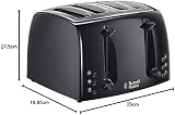 Russell Hobbs Textures 4 Slice Toaster 21651 Black Matt High Gloss 1500W view 6