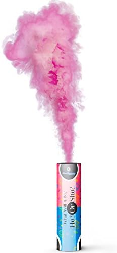 [2 Pack] He? Or She? Gender Reveal Pink or Blue Announce the Baby's Gender Sticks - Vibrant &amp; Last For 1 Minute 30 Seconds (Pink)