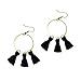 Tassels (10 pcs) with Jump Ring for Jewelry Making, Crafts, Decor, DIY 1” in White, Black, Navy Blue, Pink, Red, Green, Purple for Earrings, Necklace, Bracelet, Mala, Pillows, Zipper (Black)