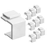Cmple - Blank Keystone Jack Inserts for Keystone Wallplate, Blank Insert for Wall Plate - 10 Pack, White