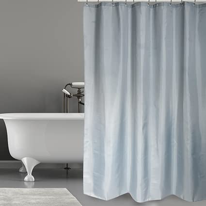 MSV Anti-Mould Shower Curtain - Anti-Bacterial, Washable, Waterproof, Polyester, 240 x 200 cm, Grey