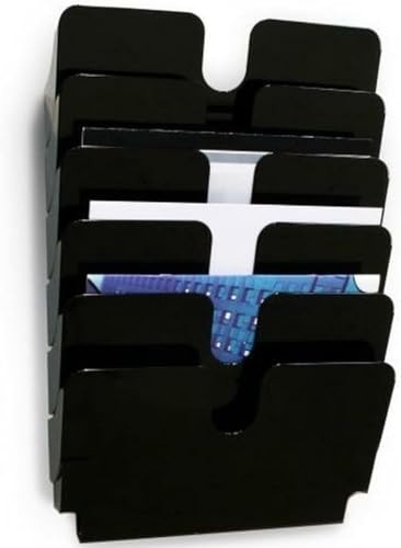 Durable Leaflet Holder Flexiplus 6 A4 Landscape, Black, Wall-Mounted