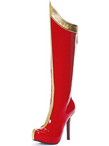 Super Hero Red Thigh High Women's Boots