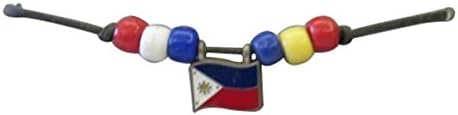 Country Flags Metal Pendant Fan Chokers Necklaces - Asia &amp; Africa (1-Pack, Counrty: Philippines)
