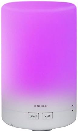 HUIRUI 180ML Essential Oil Diffusers Aroma Ultrasonic Cool Mist Humidifier Portable Aromatherapy Diffuser with 7 Changing Colors Timer Setting and Waterless Protection