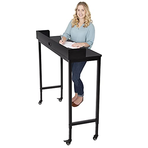 Stand Steady Joy Overbed Table for Twin Beds Height Adjustable Bed Desk with Locking Wheels