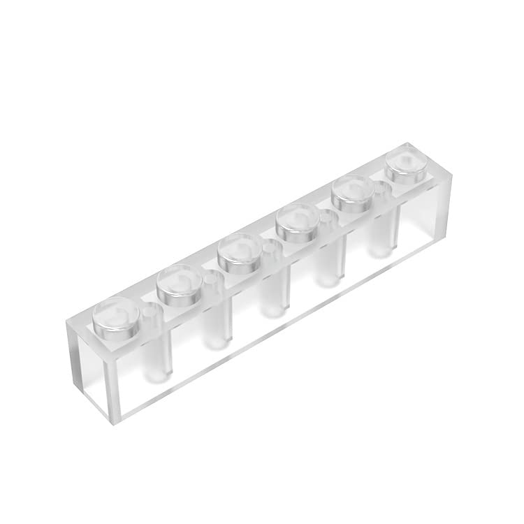 Classic Bulk Brick 100 Pieces Brick 1x6, Compatible with Major Brands Parts and Pieces 3009 (Colour: Full Transparent) — image 1