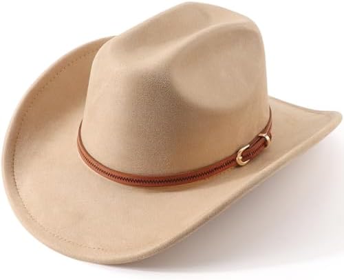 Amazon.com: Lanzom Women Men Retro Felt Wide Brim Western  display picture 3