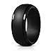 NNIOV Black Silicone Rings, Wedding Bands for Men, Geometric Metallic Wide Rubber Ring, Simple Comfortable Skin Safe - Lifetime Quality Promise (Black Edge, Size: 9.5-10 (19.8mm))