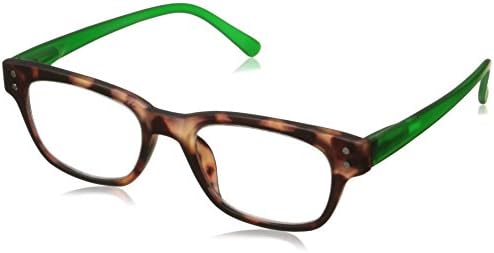 Peepers One Retro Reading Glasses, Tortoise/Green,2.75