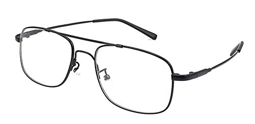 Agstum Pilot Full-flex Optical Memory Titanium Eyeglass Frame (Black)