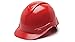 Pyramex Ridgeline Cap Style Hard Hat 4 Point Ratchet Vented Red