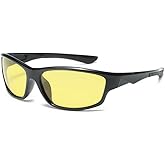 Long Keeper Polarized Night Vision Sunglasses Night Driving Glasses for Men Women Anti Glare Wraparound Sun Glasses