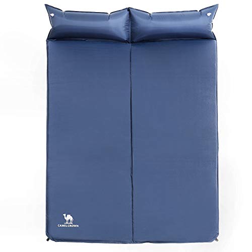 CAMELSPORTS-Lightweight-Double-Self-Inflating-Sleeping-Pad-with-Attached-Pillow-Great-for-2-Person-Camping-Hiking-BackpackingBeach
